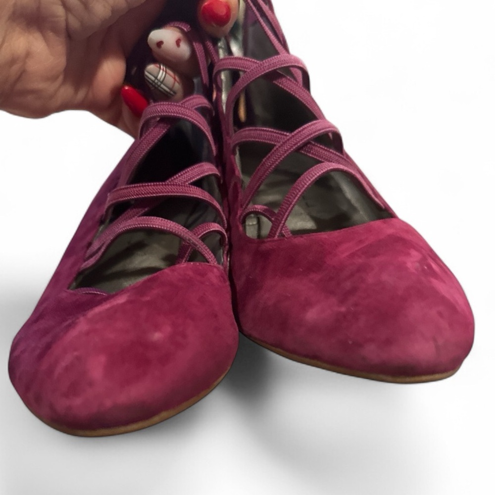 JEFFREY CAMPBELL WITCHY WHIMSY GOTH PURPLE WEDGE POINTY TOE VINTAGE CAGE SHOES 8 - Picture 7 of 11